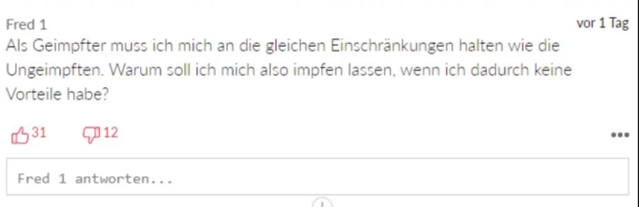 Fred 1 stellt den Zweck der Impfung infrage.