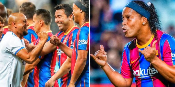 Oldie-Clasico - Hier kickt Ronaldinho (41) gegen Roberto Carlos (48)