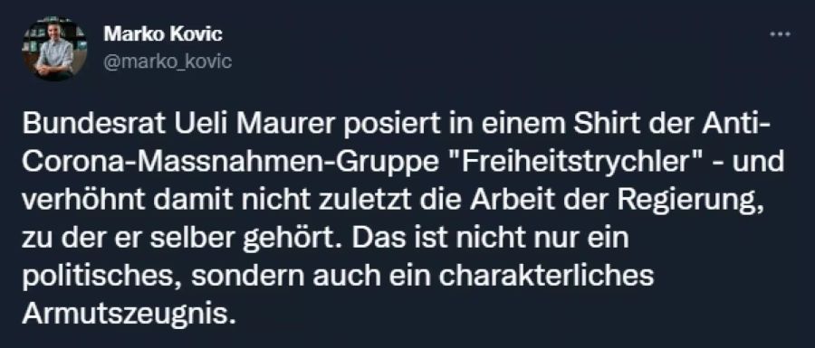 Gemäss Sozialwissenschaftler Marko Kovic verhöhnt Ueli Maurer die Arbeit seiner Regierung .