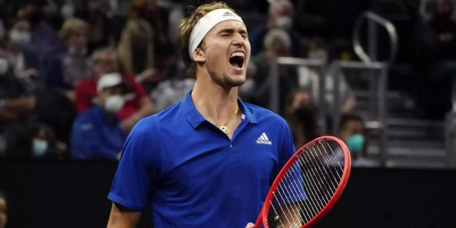 Alexander Zverev steht mit dem Team Europa vor dem Sieg im Laver Cup. Foto: Elise Amendola/AP/dpa