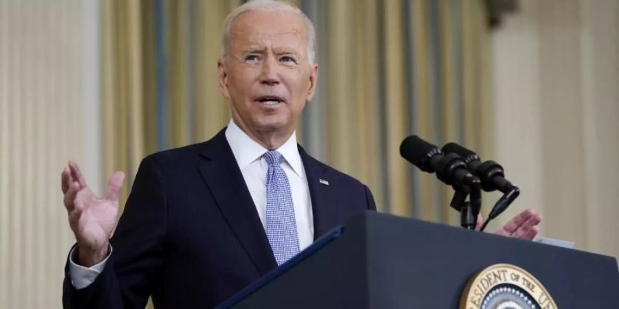 Die Verabschiedung der Investitionspakete von US-Präsident Joe Biden ist noch nicht gesichert. Foto: Patrick Semansky/AP/dpa