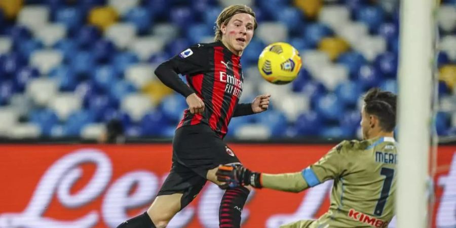 Wechselt zunächst auf Leihbasis zu Eintracht Frankfurt: Jens Petter Hauge (M). Foto: Spada/Lapresse/LaPresse/AP/dpa