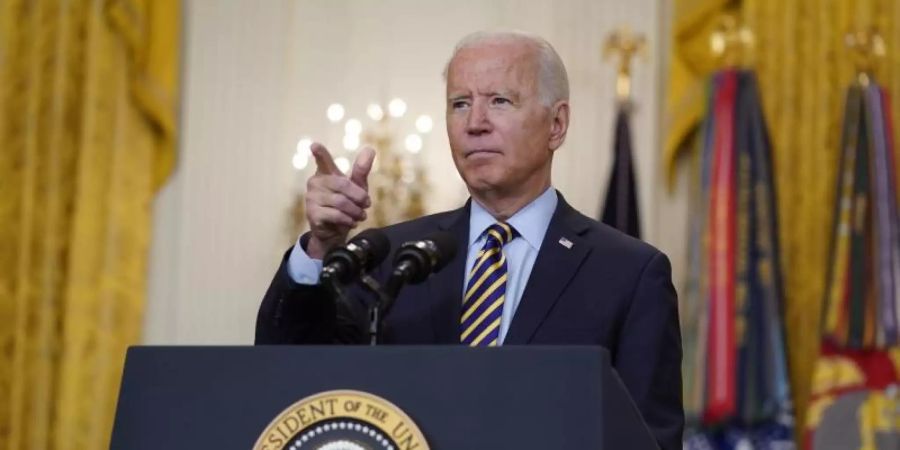 Joe Biden, Präsident der USA, spricht über den amerikanischen Truppenabzug aus Afghanistan im East Room des Weissen Hauses. Foto: Evan Vucci/AP/dpa