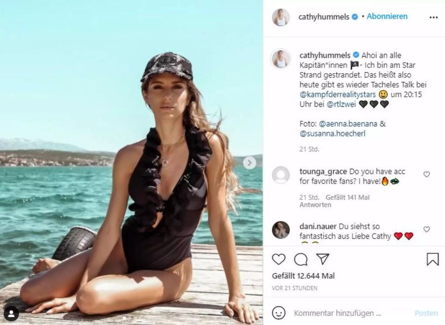 Cathy Hummels im Urlaub.