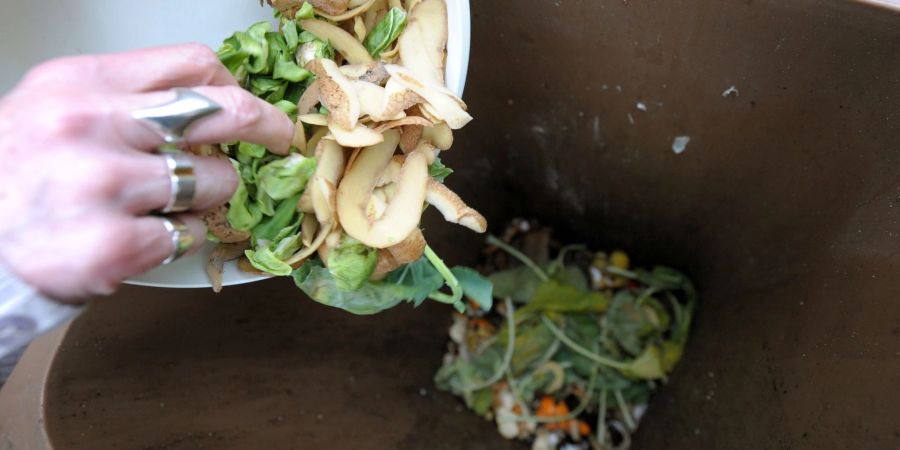 Biomüll sollte ohne Plastiktüte in die Biotonne  kommen - selbst wenn es sich um kompostierbare Tüten handelt.