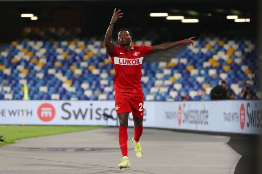 Quincy Promes stand zuletzt für Spartak Moskau im Einsatz. Dieses Bild stammt vom September 2021 aus einem Europa-League-Spiel gegen SSC Napoli.