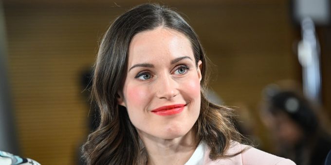Ministerpräsidentin Sanna Marin bei der Parlamentswahl am Sonntag in Finnland, Helsinki. EPA/KIMMO BRANDT finnland sanna