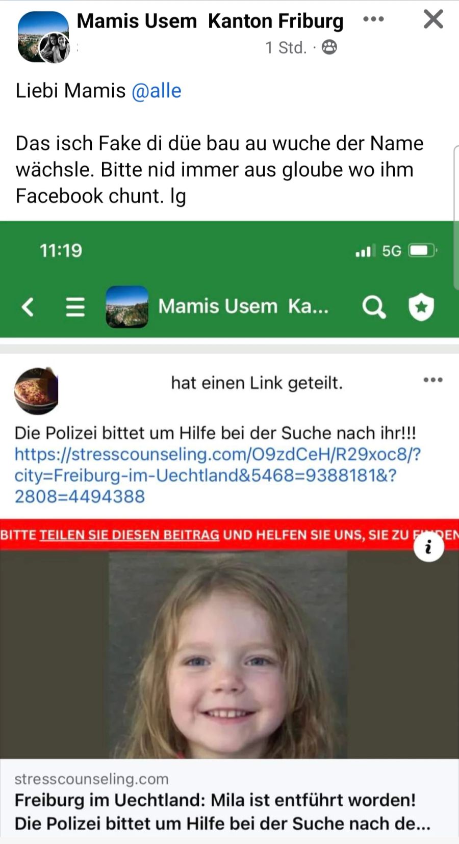 facebook vermisstenmeldung mila