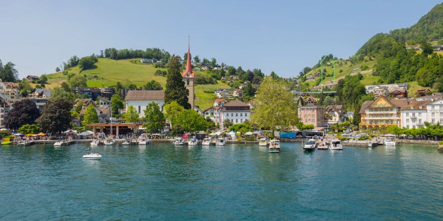 Blick auf die Gemeinde Weggis. - Kanton Luzern