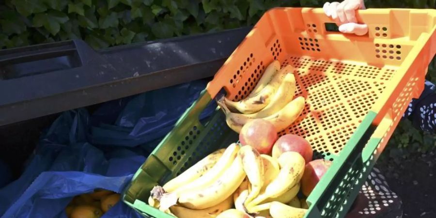 Wer Nahrung aus Supermarkt-Mülltonnen nimmt, muss möglicherweise mit Strafe rechnen. Das will die Linksfraktion im Bundestag ändern. Foto: Carmen Jaspersen/dpa