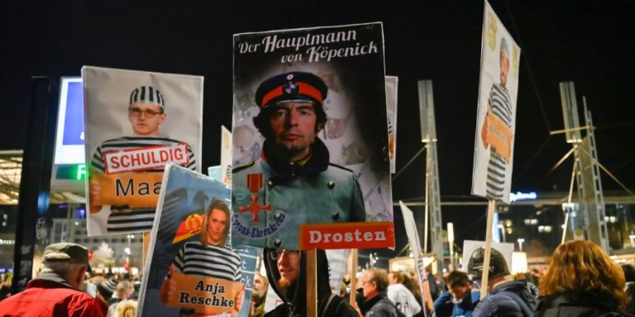 Teilnehmer der «Querdenken»-Demo im Leipzig