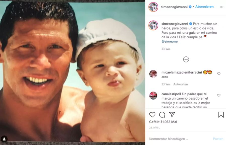 Giovanni Simeone eifert fleissig seinem Vater Diego nach.