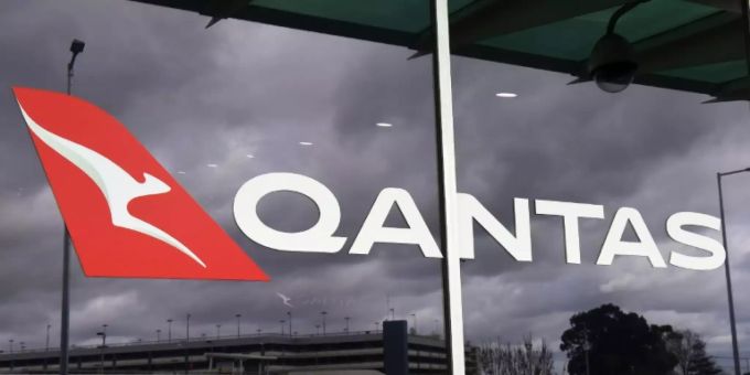 Das Logo der australischen Fluggesellschaft Qantas. Qantas