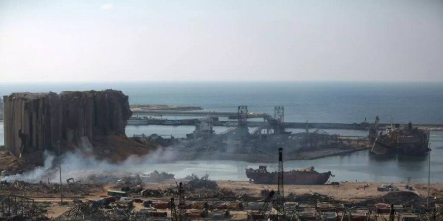 Der zerstörte Hafen von Beirut
