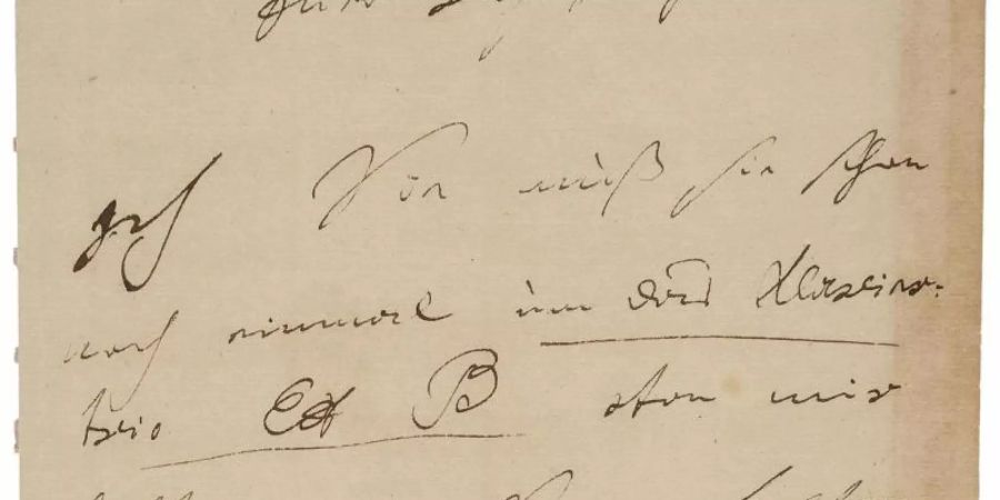 Der Brief Ludwig van Beethovens ist in den USA für 275.000 Dollar versteigert worden. Foto: Heritage Auctions/dpa
