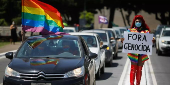 Demonstration gegen Präsident Jair Bolsonaro in Brasília. (Archivbild) Bolsonaro