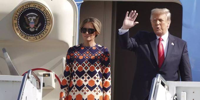Geschafft! Donald und Melania Trump kommen in Florida an. Melania Trump