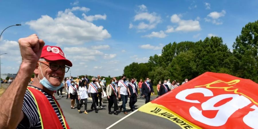 Protest gegen Sparpläne von Renault in Maubeuge