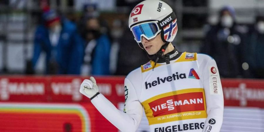 Halvor Egner Granerud ist einer Favoriten auf den Gesamtsieg bei der Vierschanzentournee. Foto: Urs Flueeler/KEYSTONE/dpa