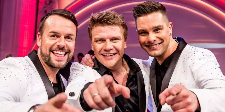 90er-Jahre-Teenie-Stars: Lee Baxter, Bastiaan Ragas und Eloy de Jong (v.l) bei einer TV-Aufzeichnung 2016.