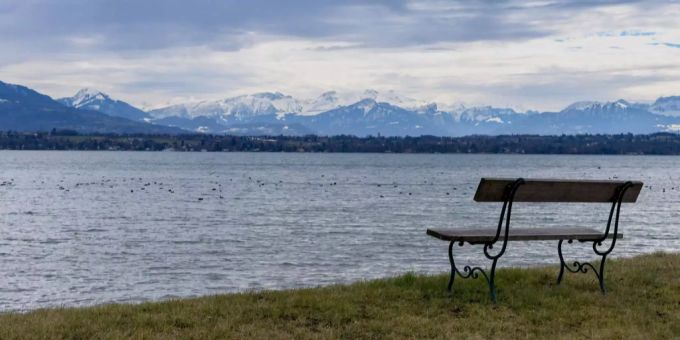 Der Genfersee bei Vevey. Wetter