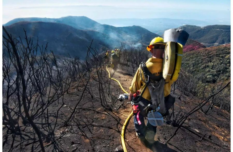 Das Feuer in den Bezirken Ventura und Santa Barbara nördlich von Los Angeles hat mittlerweile eine Fläche von gut 1103 Quadratkilometern verbrannt.