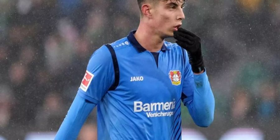 Der Leverkusener Kai Havertz leidet an einer Verletzung im Bereich der Hüftmuskulatur. Foto: Peter Steffen