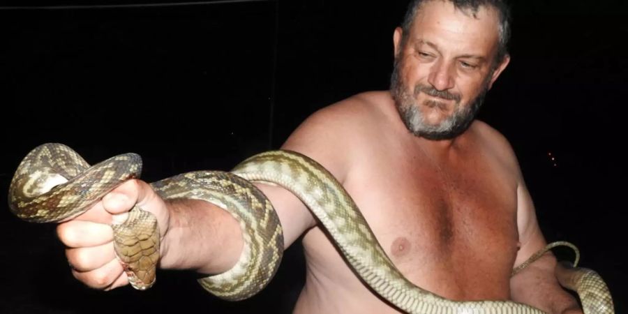 Neville Jackson mit dem Python.