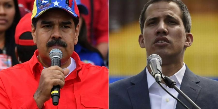 Maduro (l.) und Guaidó am Samstag in Caracas