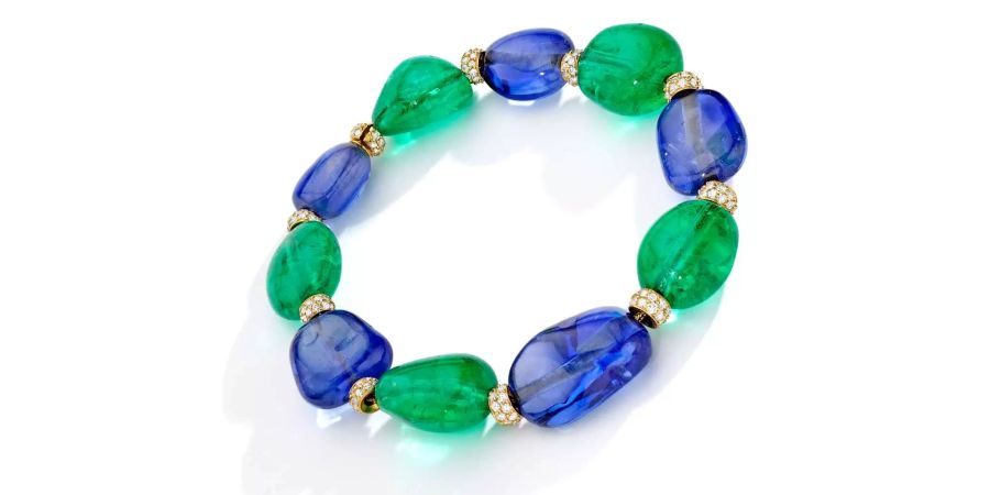 Die Sammlung des früheren US-Vizepräsidenten Rockefeller wird von Sotheby's New York versteigert. Unter anderem dieses Armband «Sapphire and Emerald Bracelet, Van Cleef & Arpels».
