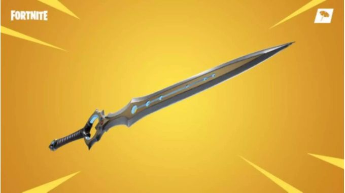 Epic Games hat auf Twitter ausgesagt, dass sie in Zukunft besser aufpassen, wie sie mit mythischen Waffen umgehen. Die Infinity Blade auf gelbem Hintergrund.