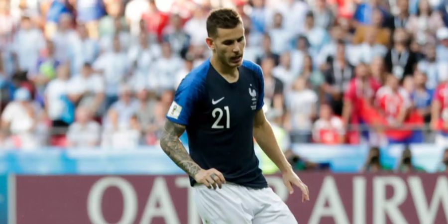 Lucas Hernandez rennt im Spiel mit Frankreich gegen Argentinien