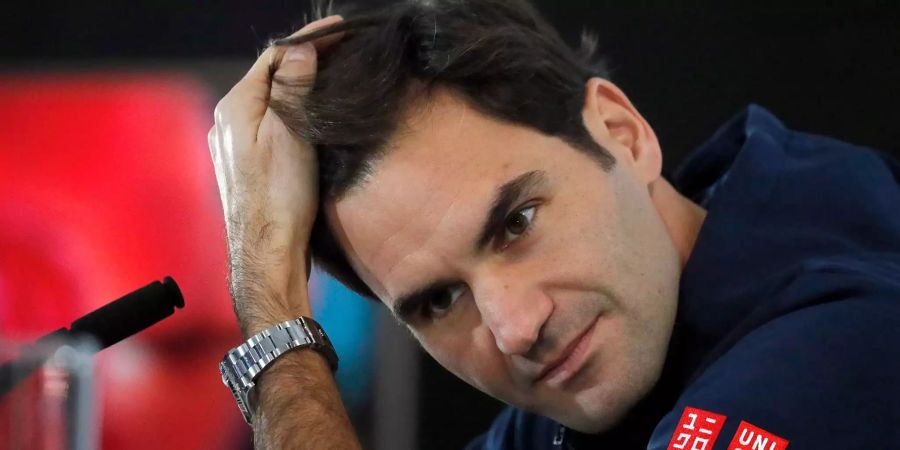 Roger Federer während einer Pressekonferenz in London.