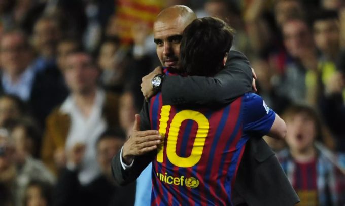 Pep Guardiola war vier Jahre lang Trainer von Lionel Messi beim FC Barcelona. Pep Guardiola Lionel Messi