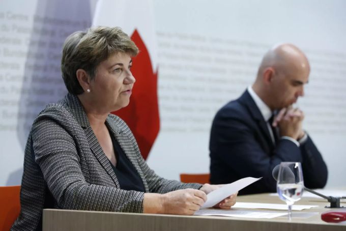 Viola Amherd einer Pressekonferenz des Bundesrats. Viola Amherd