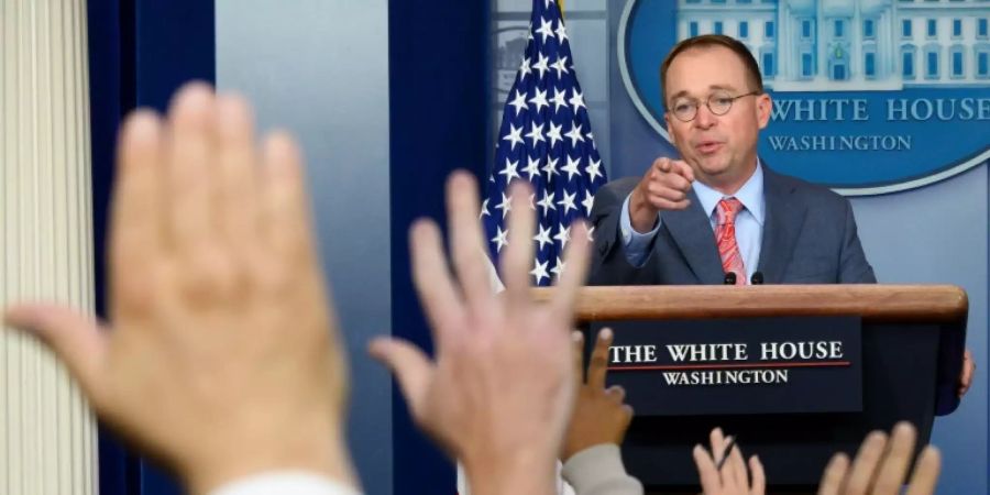 Mulvaney im Oktober bei einer Pressekonferenz im Weissen Haus