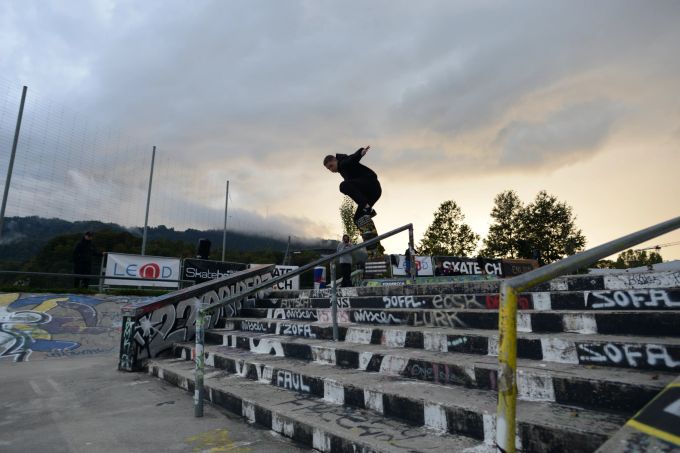 Am Samstag dauerte der Wettkampf bis in die späten Abendstunden. Skater