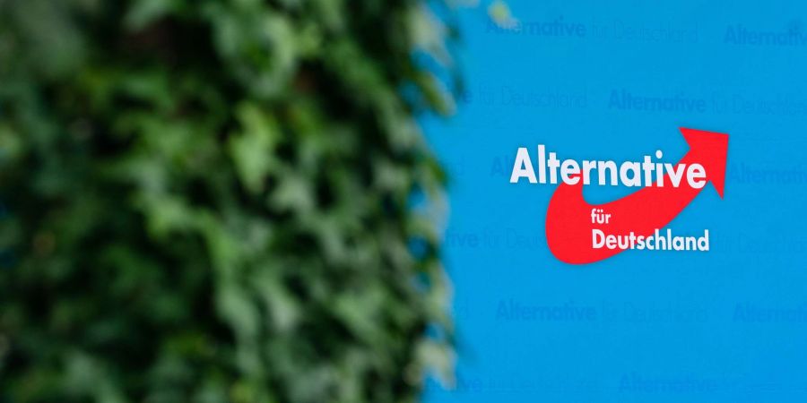 Ein Plakat mit dem Logo der Partei Alternative für Deutschland (AfD). (Archivbild)