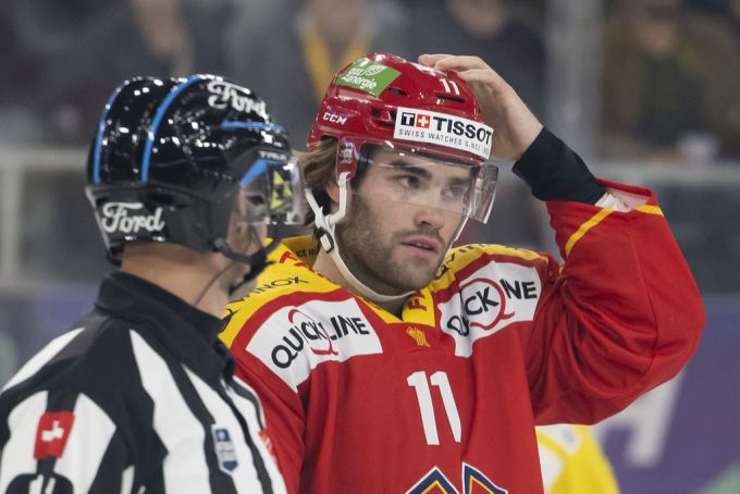Nicht nur Chris Baltisberger erhält eine Strafe, auch der EHC Biel-Spieler Guillaume Maillard erhält eine Sperre für drei Spiele. chris baltisberger