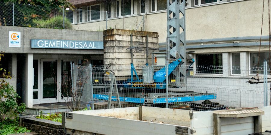 Bauarbeiten beim Gemeindehaus in Weiach ZH; 2022 - Bezirk Dielsdorf