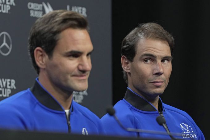 Roger Federer und Rafael Nadal treten beim Laver Cup gemeinsam im Doppel an. Roger Federer Rafael Nadal