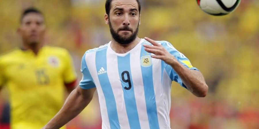 Beendet seine Karriere in der argentinischen Nationalmannschaft: Gonzalo Higuaín. Foto (Archiv): Mauricio Duenas Castañeda/EFE/dpa Foto: Mauricio Duenas Castañeda