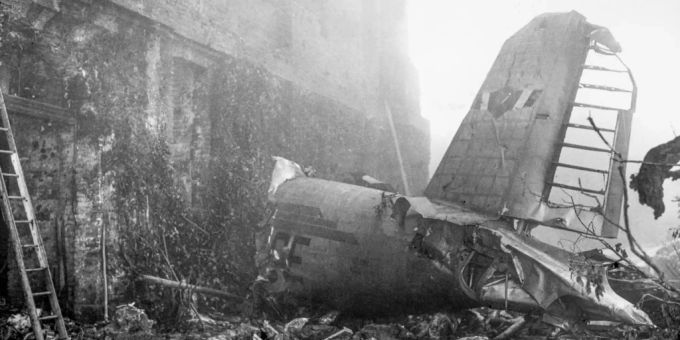 Das zerschellte Flugzeug des AC Turin, heute FC Turin. FC Turin