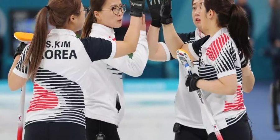 Die Curling-Frauen aus Südkorea gewannen in Gangneung Silber. Foto: ./YNA