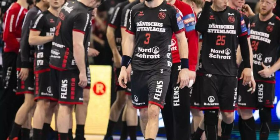 Haben gegen Telekom Veszprem eine Niederlage kassiert: Handball: Die Spieler von Flensburg-Handewitt. Foto: Frank Molter/dpa