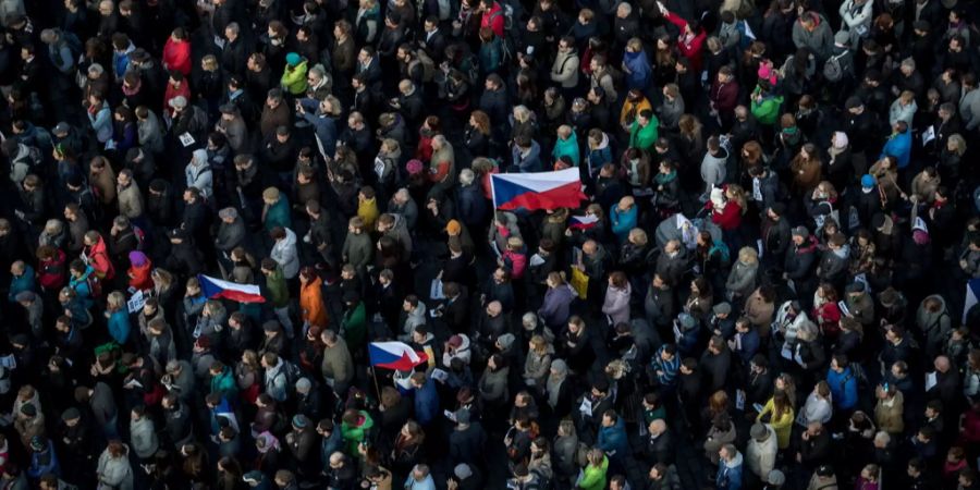 Demonstranten Tschechien