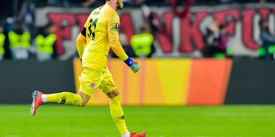 Soll nach Wunsch der Eintracht weiter im Frankfurt-Tor stehen: Kevin Trapp. Foto: Uwe Anspach