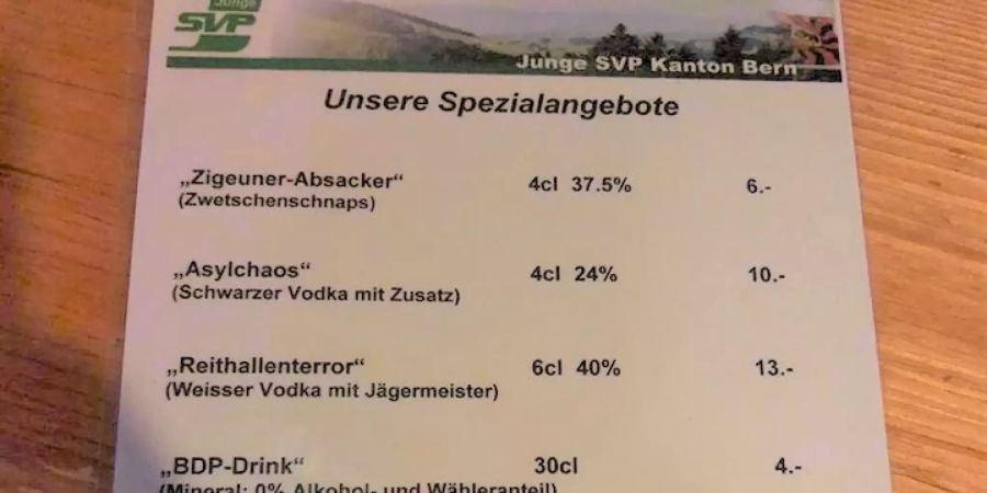 JSVP Bern Zwetschegenschnaps Zigeuner-Absacker