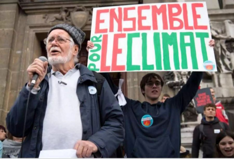 Jacques Dubochet am Klimastreik