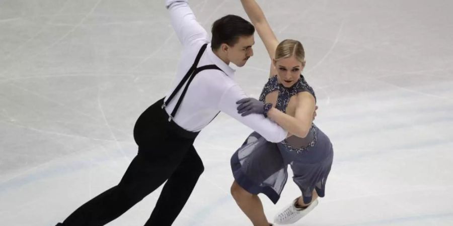 Shari Koch und Christian Nüchtern kamen mit ihrem Tango-Vortrag auf Rang 17. Foto: Andy Wong/AP